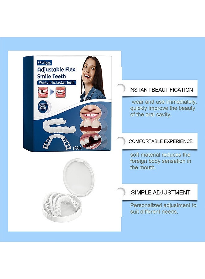 ORALHOE Silicone False Teeth Adjustable Snap On Braces - Comfortable Temporary Dental Restoration Kit, Natural Fit Temporary Dentures Socket for Men and Women - Image 3