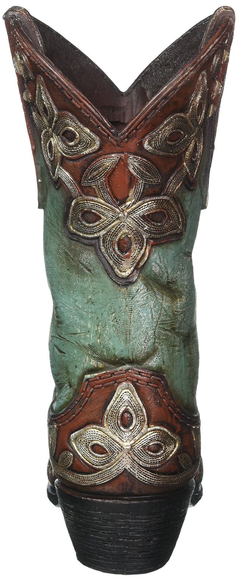 BURTON Turquoise Cowgirl Boot Vase - Image 3