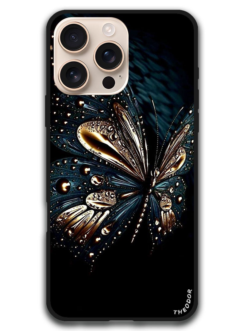 Theodor Protective Case Anti Scratch Shock Proof Bumper Cover For iPhone 16 Pro Max (6.9)-inch Butterfly Abstract - Image 1