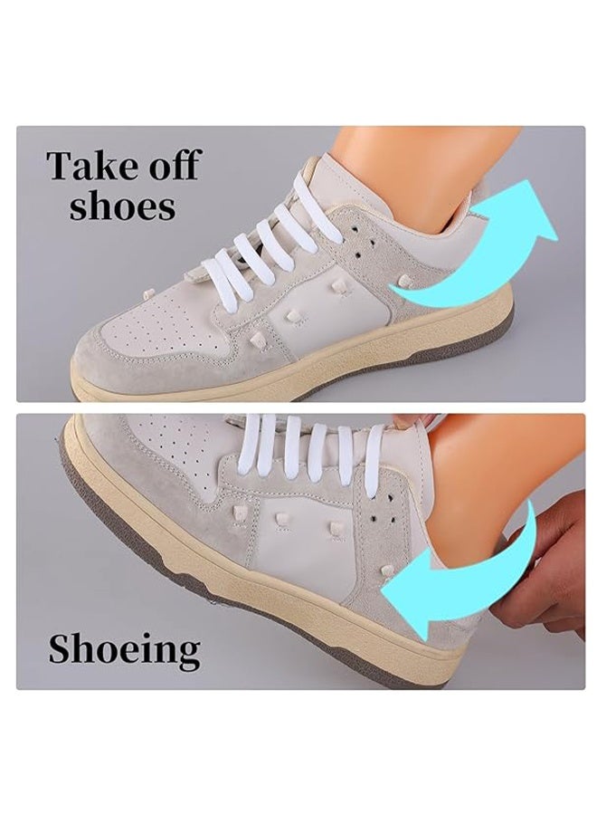 واي جيه أربطة أطفال خالية من الدانتيل ، أربطة مرنة من السيليكون المطاطي ، برباط سريع كسول خالي من الدانتيل مقاوم للماء يترك على الأربطة أحذية رياضية للجري وأحذية كاجوال أبيض 16 قطعة - Image 4