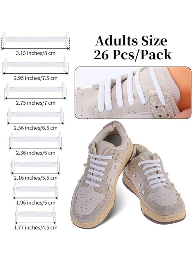 واي جيه أربطة أطفال خالية من الدانتيل ، أربطة مرنة من السيليكون المطاطي ، برباط سريع كسول خالي من الدانتيل مقاوم للماء يترك على الأربطة أحذية رياضية للجري وأحذية كاجوال أبيض 16 قطعة - Image 2