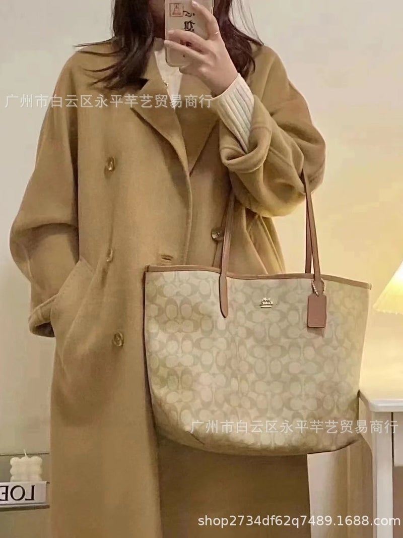 Baikoujia City33 Tote Bag Large Capacity Mummy Bag Fashionable Easiest For Match Shopping Bag Classic Printed Handbag - Image 2