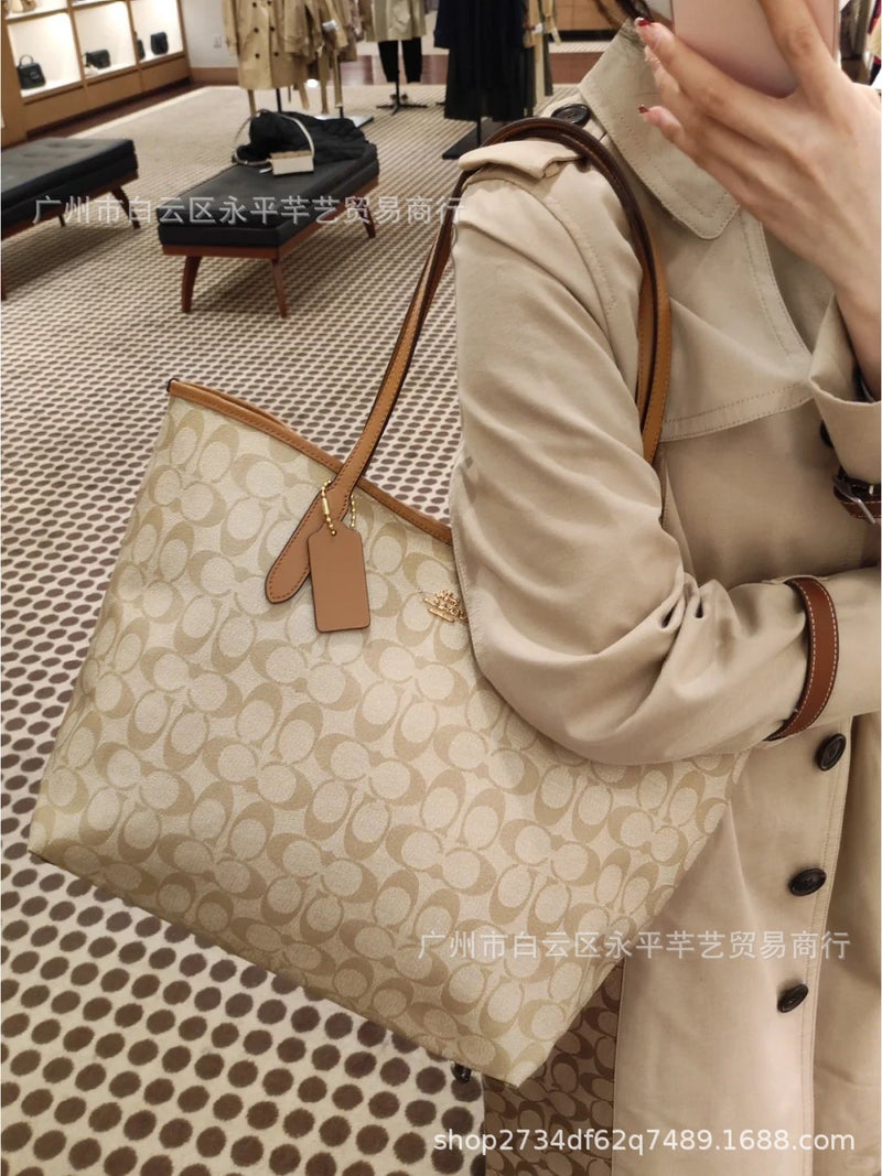 Baikoujia City33 Tote Bag Large Capacity Mummy Bag Fashionable Easiest For Match Shopping Bag Classic Printed Handbag - Image 3