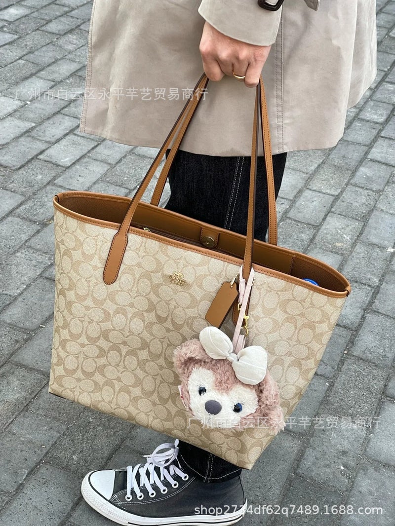 Baikoujia City33 Tote Bag Large Capacity Mummy Bag Fashionable Easiest For Match Shopping Bag Classic Printed Handbag - Image 5