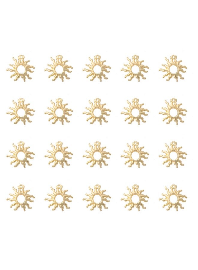 Ruwado 30 Pcs Sun Charms Hollow Metal Vintage Celestial Pendants Beads for Jewelry Making Kit Finding Supplies Bracelets Necklace Earring Key Chain DIY Crafting Project (Gold) - Image 1