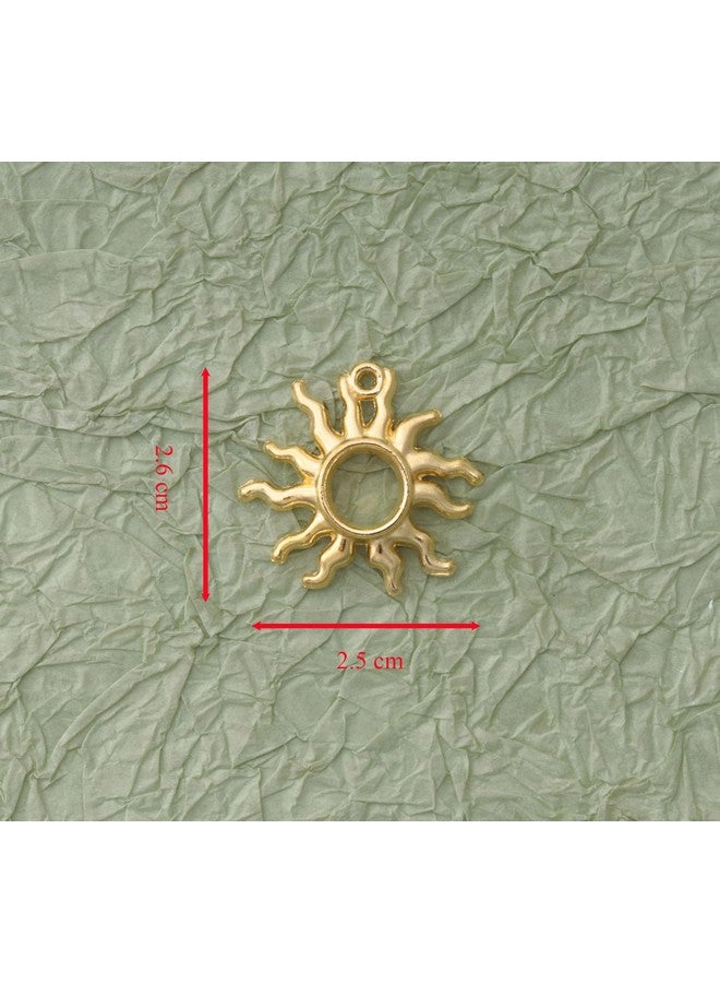 Ruwado 30 Pcs Sun Charms Hollow Metal Vintage Celestial Pendants Beads for Jewelry Making Kit Finding Supplies Bracelets Necklace Earring Key Chain DIY Crafting Project (Gold) - Image 2