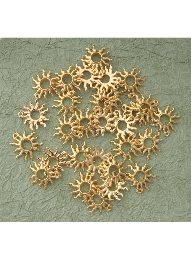Ruwado 30 Pcs Sun Charms Hollow Metal Vintage Celestial Pendants Beads for Jewelry Making Kit Finding Supplies Bracelets Necklace Earring Key Chain DIY Crafting Project (Gold) - Image 3