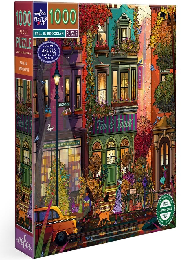 Eeboo - Jigsaw Puzzle 1000 Pieces Autumn in Brooklyn - Puzzle for Adults, 1000 Pieces Made of Cardboard - Dimensions 58.5 cm x 58.5 cm - Image 1