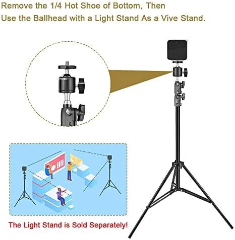 UTEBIT 2 Pack Mini Ball Head with 1/4" Hot Shoe Mount Adapter Max Load 5.5lb 360° Swivel Tripod Ball Head for DSLR Camera Camcorder, Light Bracket - Image 4