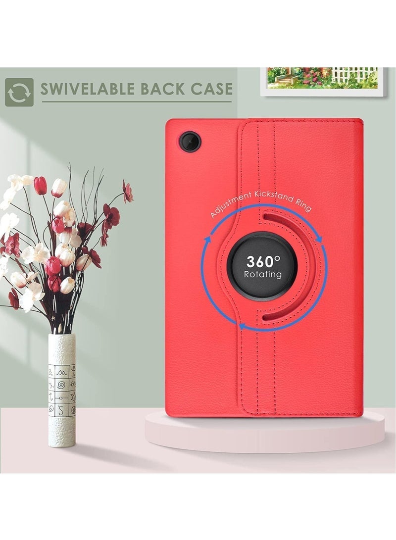SmartGrist Case Compatible with Galaxy Tab A8 10.5" Case (SM-X200/X205/X207), Galaxy Tab A8 Case 10.5 inch,Auto Sleep/Wake 360° Rotating Stand Folio Leather Case for Tab A8 2022 (Red) - Image 3