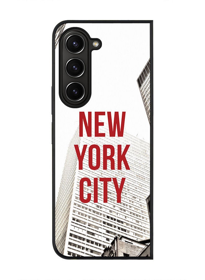 Stylizedd Rugged Black edge case for Samsung Galaxy Z Fold5, Slim fit Soft Case Flexible Rubber Edges Anti Drop TPU Gel Thin Cover -  New York - Skyscraper - Image 1