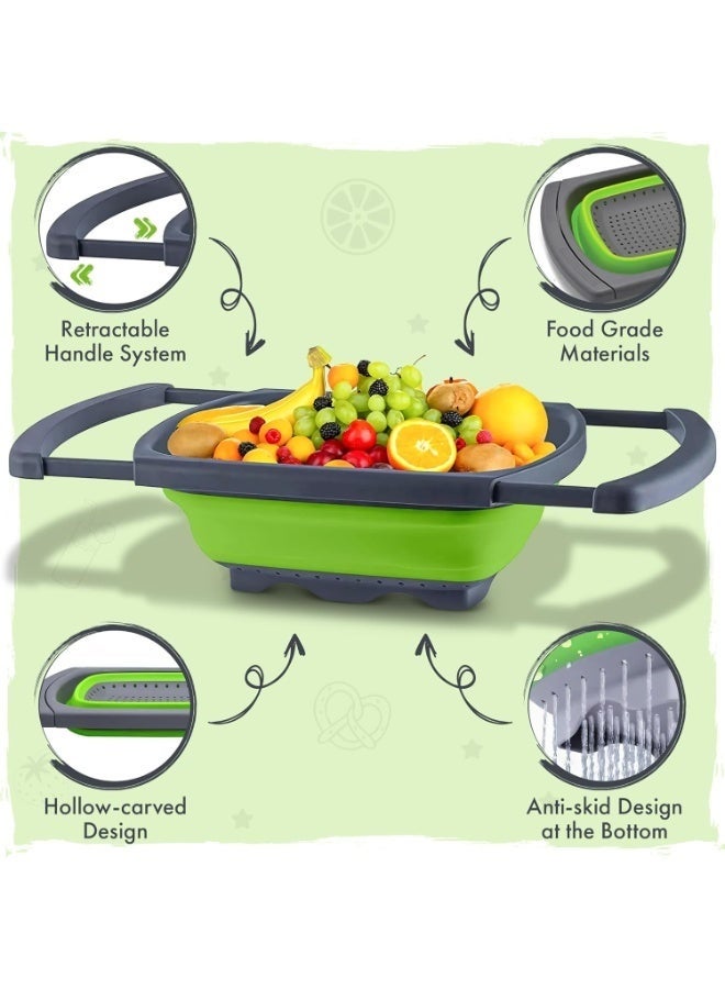 Arabest 2 PCS Silicone Collapsible Colander, Sink Colander, Collapsible Camping Versatile Collapsible Strainer Sink, Strainer basket over Sink Strainer - Image 4