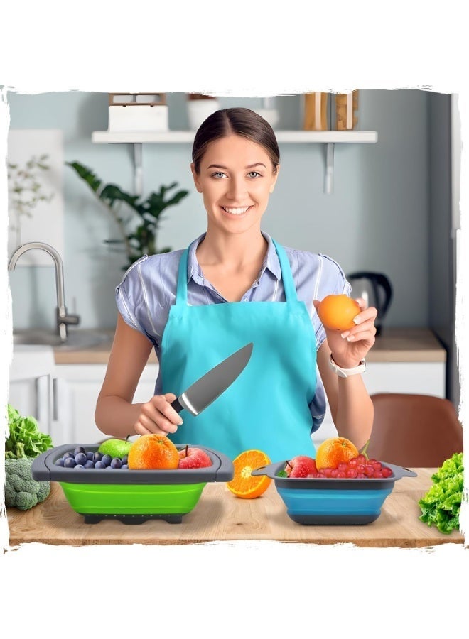 Arabest 2 PCS Silicone Collapsible Colander, Sink Colander, Collapsible Camping Versatile Collapsible Strainer Sink, Strainer basket over Sink Strainer - Image 3