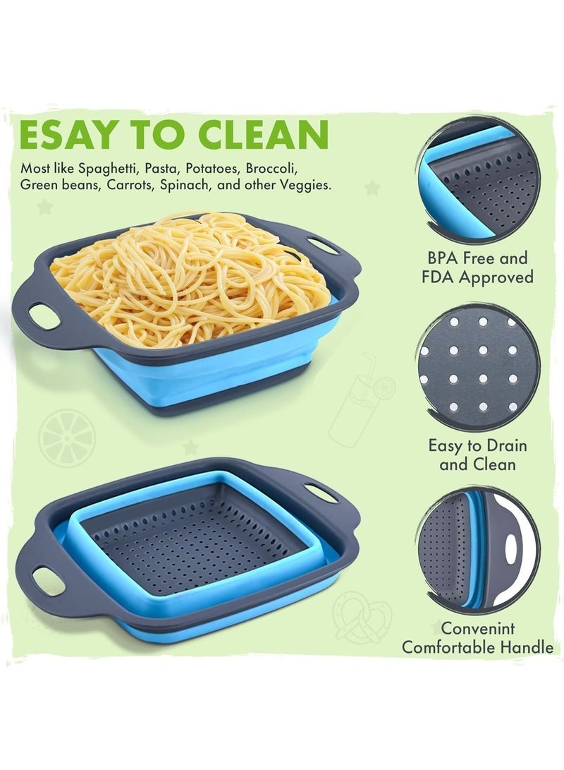Arabest 2 PCS Silicone Collapsible Colander, Sink Colander, Collapsible Camping Versatile Collapsible Strainer Sink, Strainer basket over Sink Strainer - Image 5