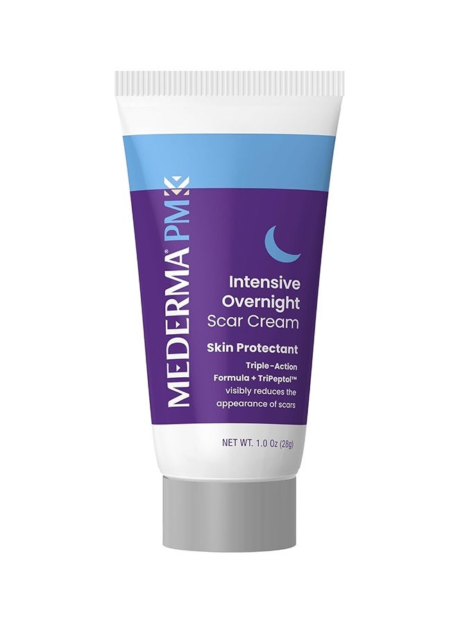 Mederma PM Intensive Overnight Scar Cream Advanced Scar Treatment That Works With Skin's Nighttime Regenerative Activity 1.0 oz 28g, White, 1 Ounce (Pack of 1) - Image 1