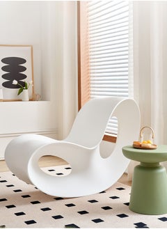 Rocking Chair Sun Lounger Outdoor Seating Garden Seat Armchair Upholstered Lounge Chair Sofa Chair for Bedroom Living Dining Retail PE White H77.5xW46xL114 cm
