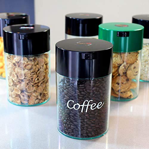 Coffeevac 1/2 LB – Patented Airtight Container | Multi-use Vacuum Container Works as Smell Proof Containers for Ground Coffee and Coffee Bean Containers. Black Cap and Body - Image 4