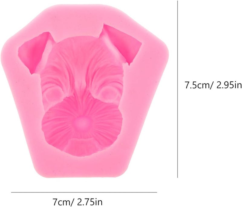 Schnauzer Silicone Fondant Mold for Baking Non-stick DIY Cake Chocolate Candy Molds Pink Bakeware for Party Crafts - Image 2