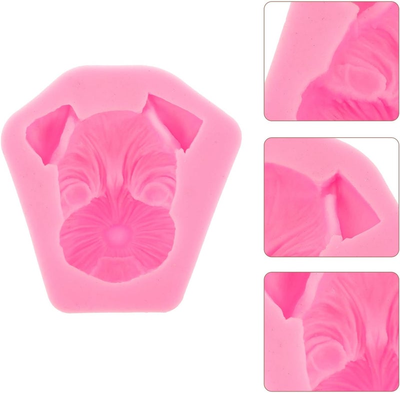 Schnauzer Silicone Fondant Mold for Baking Non-stick DIY Cake Chocolate Candy Molds Pink Bakeware for Party Crafts - Image 4