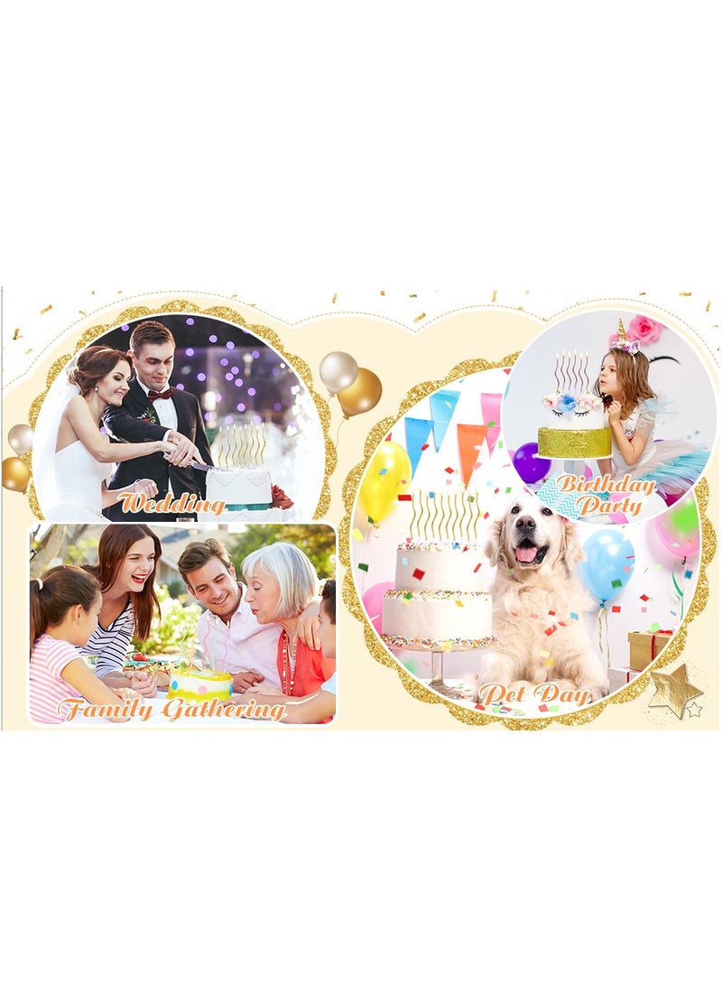 Chocisong 12PCS Twisted Birthday Candles Spiral Metallic Cupcake Thin Long Cake Candles for Birthday Wedding Christmas Ramadan National Day Anniversary Party (Gold) - Image 5