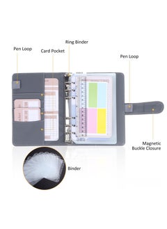 Excefore Budget Planner, Expense Notebook with 12 open pockets, 1 set of money cards, 1 ruler, 6 labels 2, 3 German labels, Financial Planner, Household Financial Planner, Household Budget Planner, Grey  - Image 4