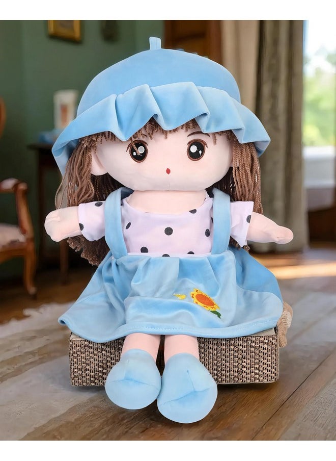Besties BESTIES Plush Princess Doll 65 cm for Girl in Sturdy Dress with Woolen Hair, Doll for Girls, Toy for Girls, Birthday Gift Girl/Boys, Gift for Girls (Blue)  - Image 4