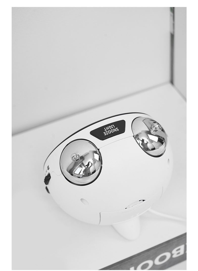 Dual Alarm Clock with Vibration - Adjustable Brightness, Vibrating Alarm Clock Designed For Deep Sleepers Or Those With Hearing Impairments. Easy To Set Up, Equipped With a USB Charging Port, Snooze Function, And Spare Battery (White) - Image 3
