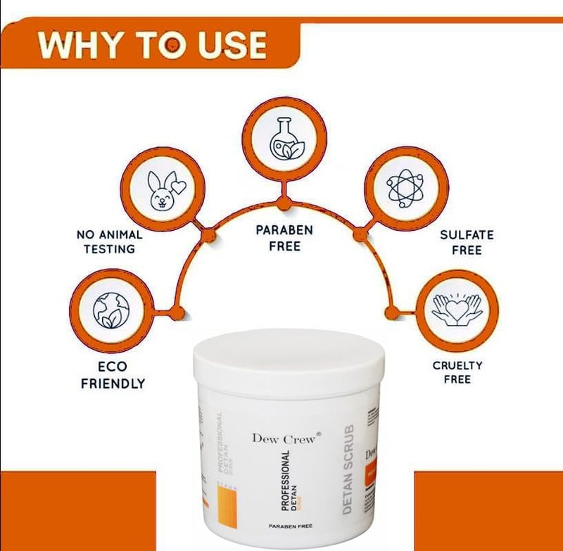 Generic Dew Crew Professional Tan Removal Brightening Revitalizing Scrub Gentle Exfoliation Smooth Clear Complexation Suitable for All Skin Types Blund With Kojic Milk 450gm  - Image 5