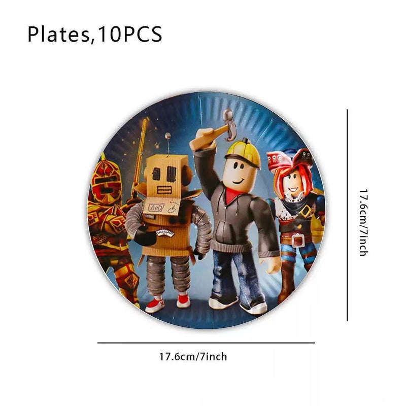 Roblox Virtual World Game Decoration Theme Birthday Party Tableware 62-Piece Set - Image 2