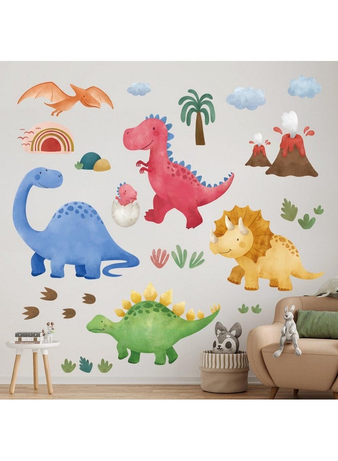 DECOWALL SG2-2409 Large Boho Dinosaur Wall Stickers Decals Dino Tropical Plants Baby Boy Kid Bedroom Playroom Décor Art Nursery School Peel Stick Home Room Living Girl - Image 2