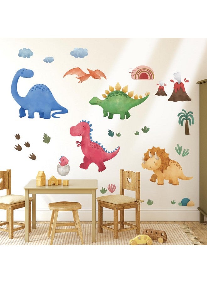 DECOWALL SG2-2409 Large Boho Dinosaur Wall Stickers Decals Dino Tropical Plants Baby Boy Kid Bedroom Playroom Décor Art Nursery School Peel Stick Home Room Living Girl - Image 3