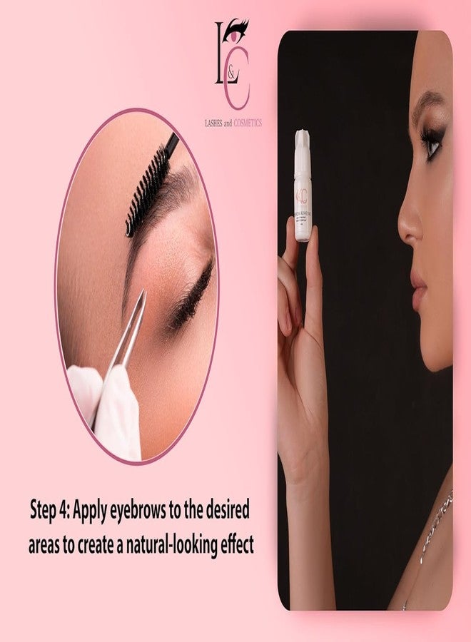 KC Republic Eyebrow Extensions Kit with 4 Trays of Mink Eyebrows in Light Brown, Brown, 2 Black, Comes on Mixed Length Trays 5-8 Mm Mix, Eyebrow Extension Glue & Extension Tweezers - Image 3