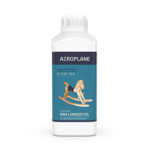 Aeroplane Brand - Raw Linseed Oil - Used for Wood Finishing & Restoration, Sports Equipment, Wall Base Coat & Putty, Tools & Hardware - Natural Wood Varnish 1L - Image 1