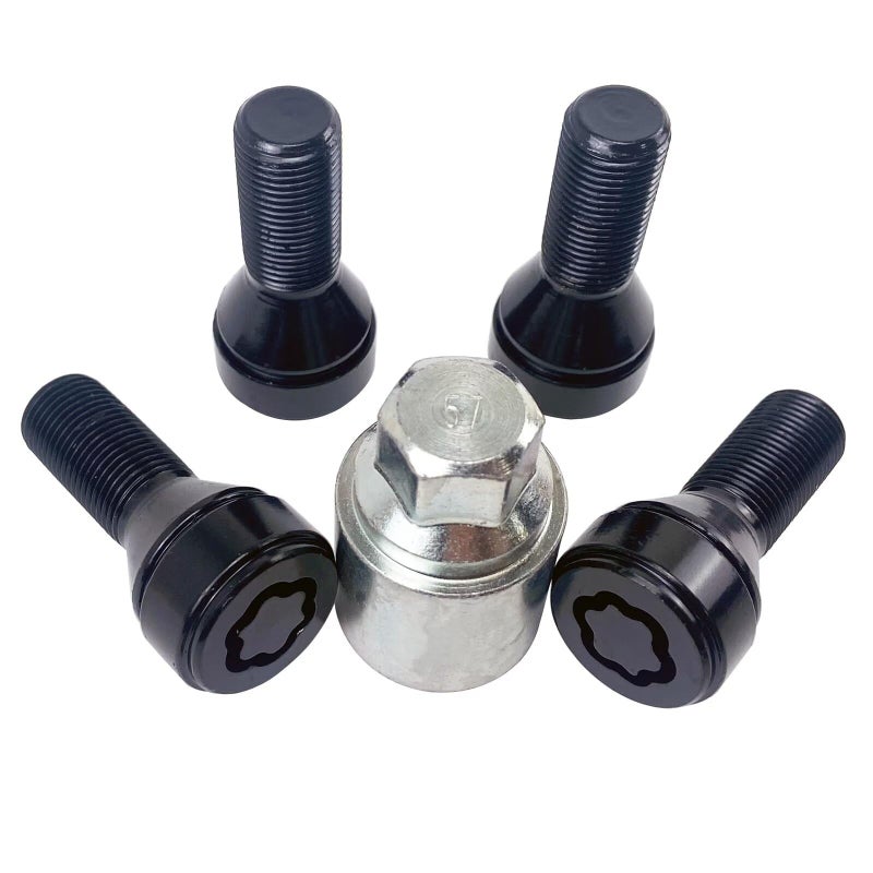 Cheriezing 36136792851 Anti-Theft Wheel Stud Bolt Locks 14 x 1.25MM with 1 Key Compatible with E70 E71 F10 F30 F22 F32 G11 F01 F25 F26 F12 - Number 057 Flower Sharpe - Image 1