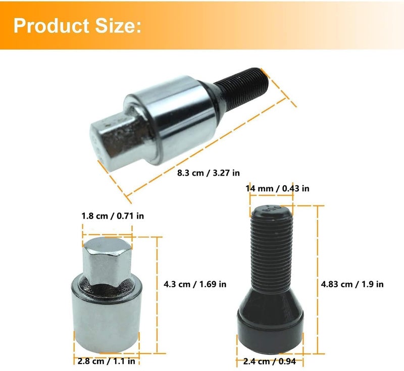 Cheriezing 36136792851 Anti-Theft Wheel Stud Bolt Locks 14 x 1.25MM with 1 Key Compatible with E70 E71 F10 F30 F22 F32 G11 F01 F25 F26 F12 - Number 057 Flower Sharpe - Image 5
