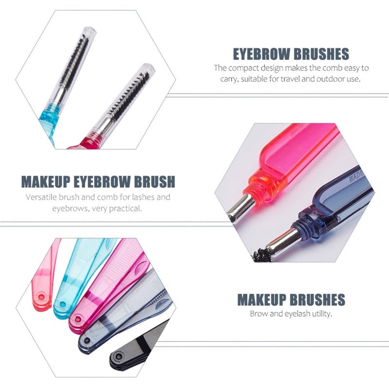 TIDTALEO 10pcs Foldable Eyelash Combs and Eyebrow Grooming Brushes, Practical Makeup Tools for Precise Lash and Brow Styling, Suitable for Daily Cosmetic Use - Image 3