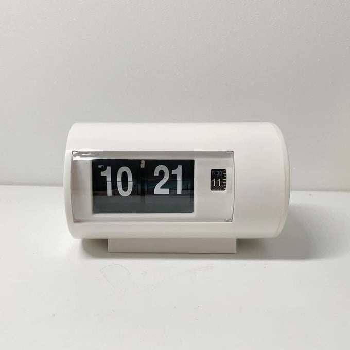 RETRO TABLE CLOCK AUTO FLIP CLOCK 12 HOURS AMPM FORMAT DISPLAY TIMEPIECE DESK CLOCK FLIP PAGE TURNING CLOCKS WHITE