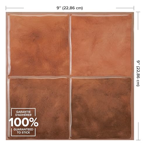 SMART TILES Peel and Stick Backsplash - 5 Sheets of 9" x 9" - 3D Adhesive Peel and Stick Tile Backsplash for Kitchen, Bathroom, Wall Tile, Safi - Image 5