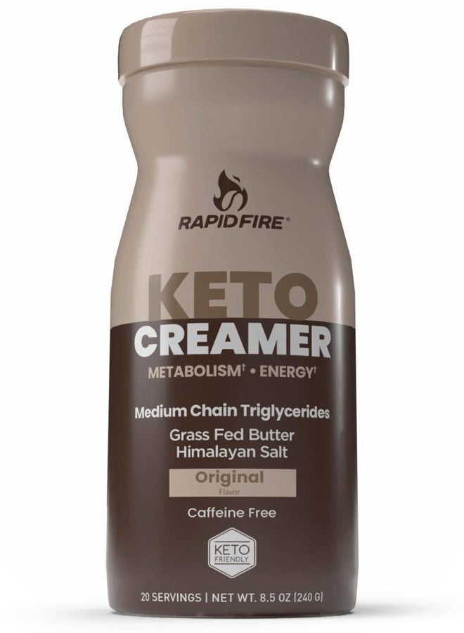 Rapid Fire Ketogenic Creamer Original Flavor - 240 Grams (20 Servings) Healthy Mixer For Coffee Or Tea, Supports Energy & Metabolism, Keto & Paleo Friendly - Image 1