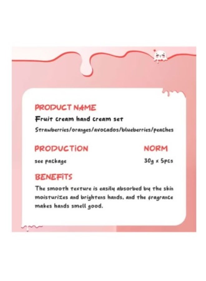 SADOER 5 Pack Fruit Ice Cream Hand Cream Set for Women Mini Moisturizing Cream-30g each - Image 3