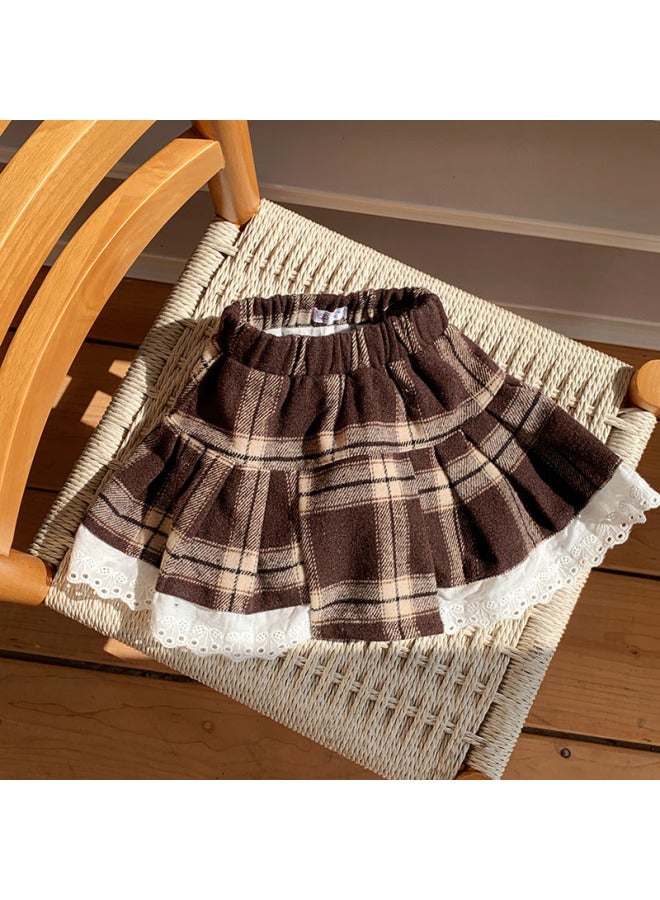 Autumn And Winter Cute Shibuya Hot Girl Lace Retro Plaid Sk Skirt Lolita Skirt Women's Christmas Skirt