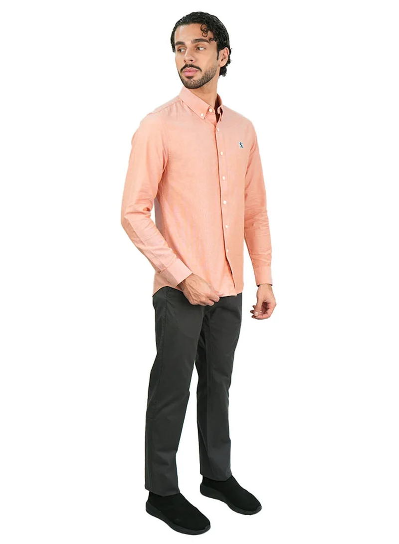 GIORDANO  Men’s Cotton Slim Oxford Shirt with Embroidery for Men | Best Price UAE