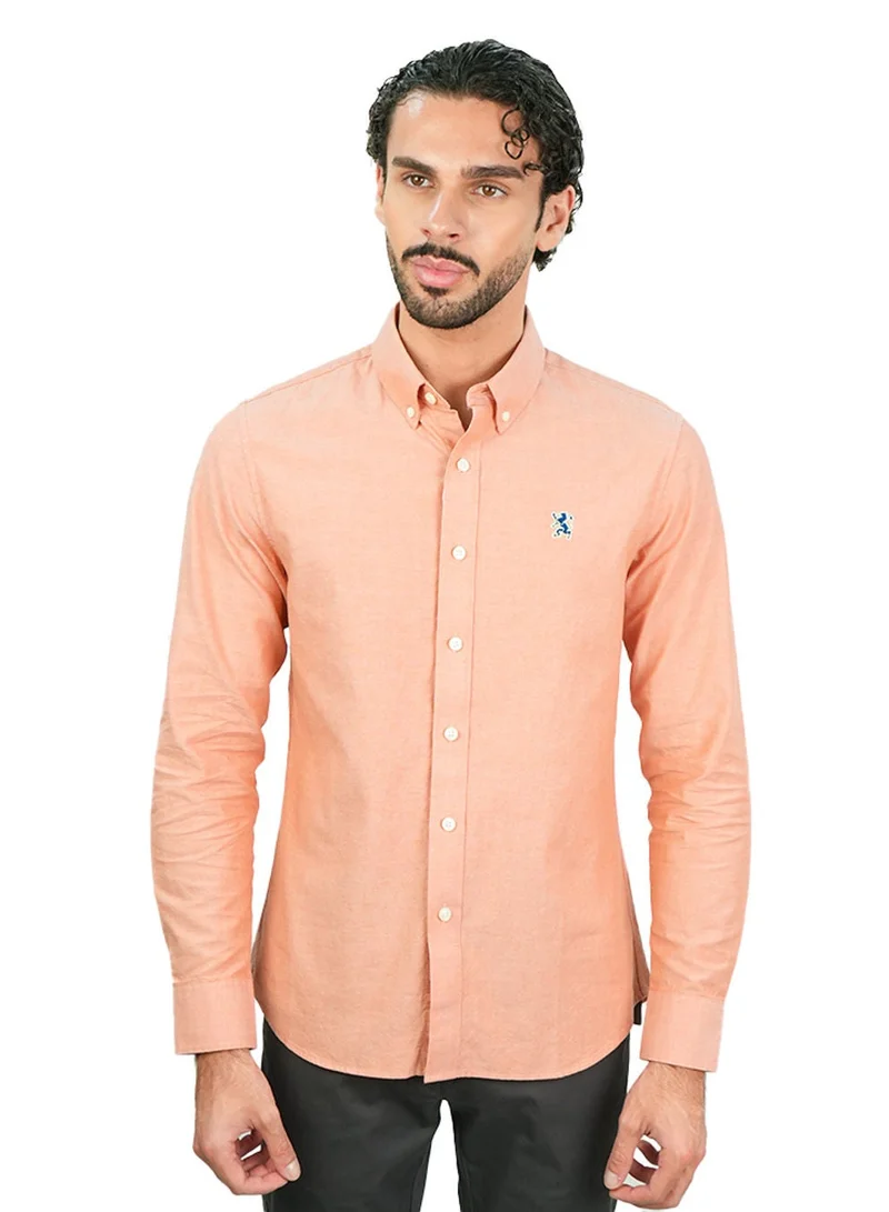 Men’s Cotton Slim Oxford Shirt with Embroidery