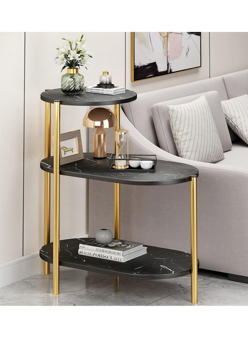 DubaiGallery 3-layers Side table for living room sofa side Nordic simplicity coffee table flower stand iron and wooden home Multifunction decorative shelf Storage rack - Image 1