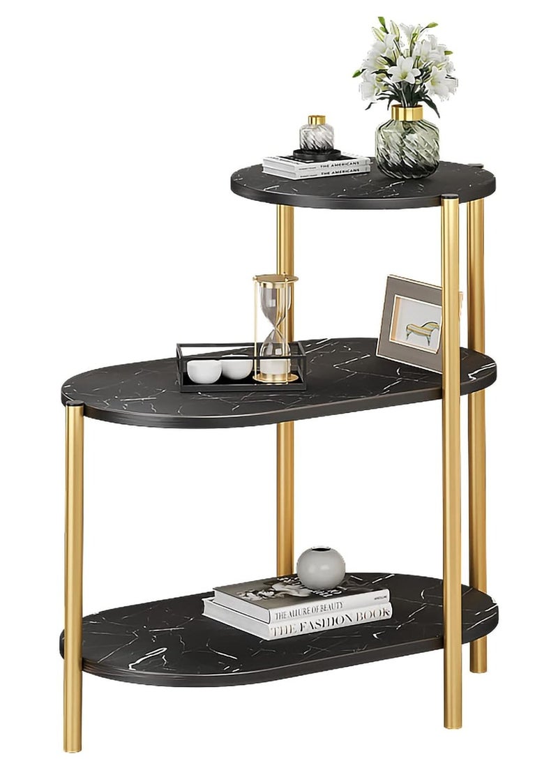 DubaiGallery 3-layers Side table for living room sofa side Nordic simplicity coffee table flower stand iron and wooden home Multifunction decorative shelf Storage rack - Image 3