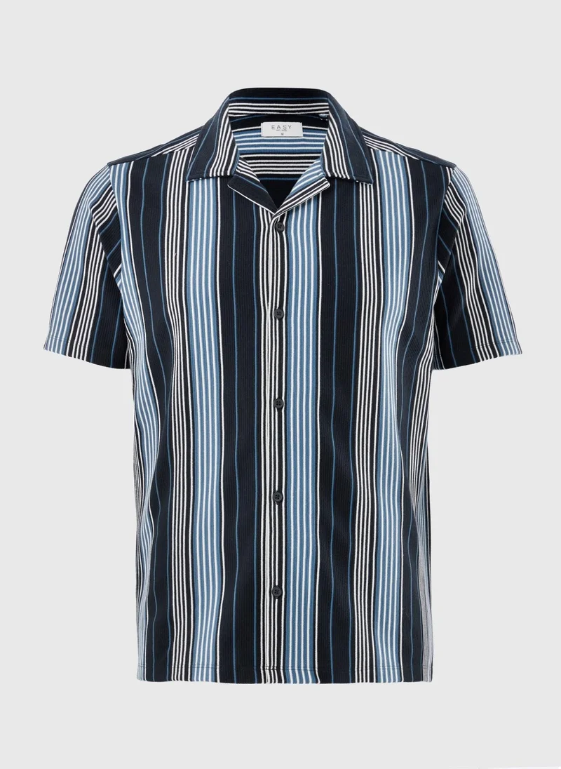 Matalan Navy Navy Vertical Stripe Co Ord Shirt for Men | Best Price UAE