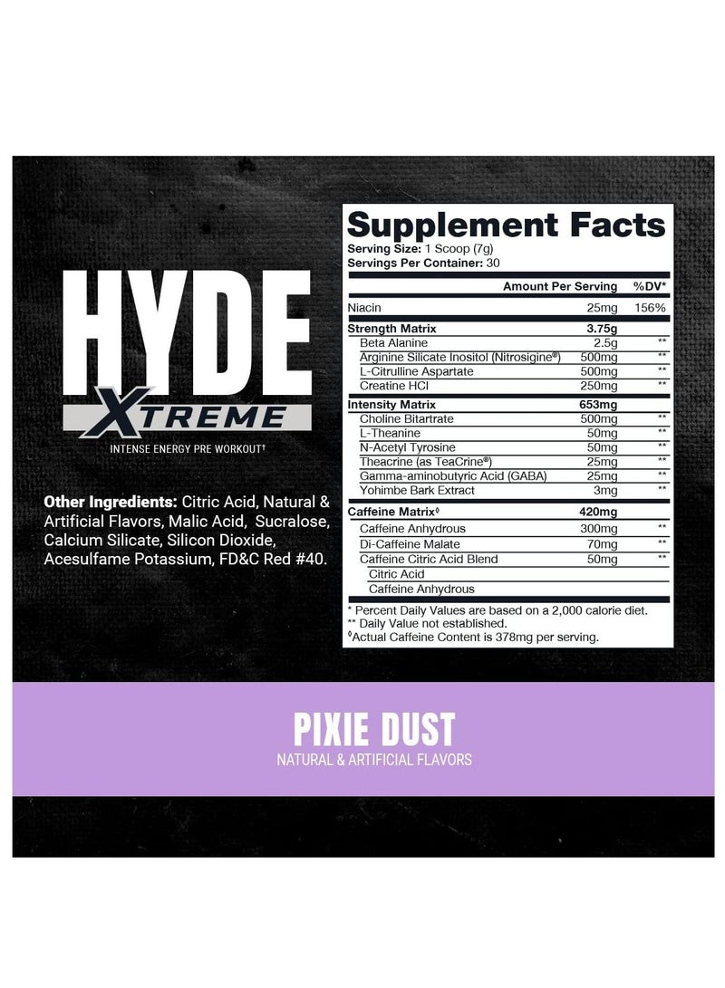 ProSupps Hyde Xtreme Intense Energy Pre-Workout Powder Pixie Dust 30 Servings - Image 2