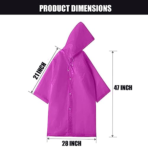 HACER EVA Waterproof Unisex Rain Coat Hooded Full Sleeves Outdoor Men, Women, Boys & Girls Rainwear Poncho Raincoat for Camping, Hiking & Travelling (Pink) - Image 2