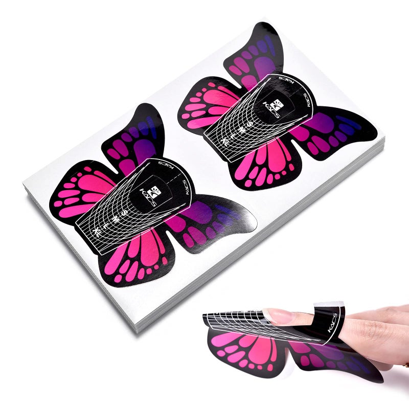 Rolabling Nail Forms Tips Extension Guide Sticker Nail Art Butterfly Sticker GelAcrylic Nail Polish 100 pcs Size1