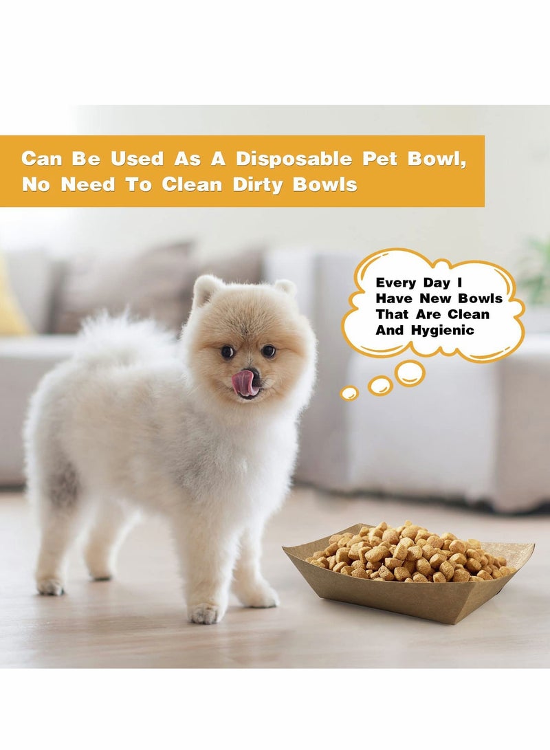 SYOSI 2.5Lb Paper Food Trays, 100Pack Disposable Paper Food Boats Greaseproof Kraft Paper Serving Boats Trays, Eco Friendly Food Snack Baskets for Party (Brown) - Image 3